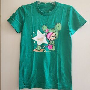 Tokidoki Sandy Cactus Green Graphic T-shirt New Kawaii Small Anime